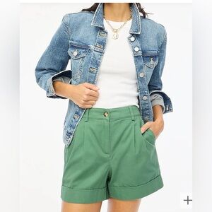 J Crew-Pleated Chino Short-Gatlin Green